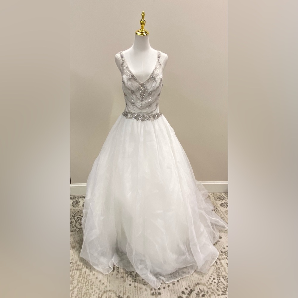 Stunning White and Silver Wedding Dress - Picture 1 of 7